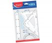 Drafting set Essentials 242 (20cm ruler+protractor 10cm+2 squares 21cm) blister