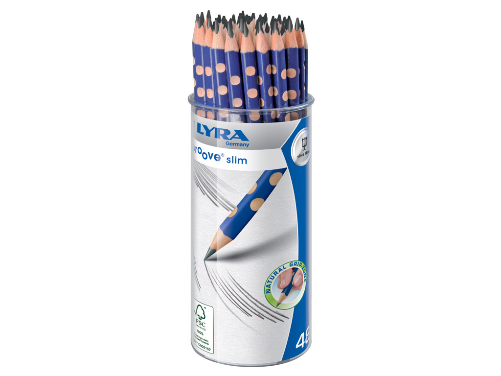 Lyra L1760100 Groove Slim Crayons Graphite de haute qualité Grip  ergonomique Idéal pour les enfants et les adultes, Grade HB, (plomb : 2,8  mm (12 crayons inclus) : : Fournitures de bureau