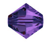 Krištolinis karoliukas Swarovski rombas 5328 4mm 30vnt. 277 purple velvet