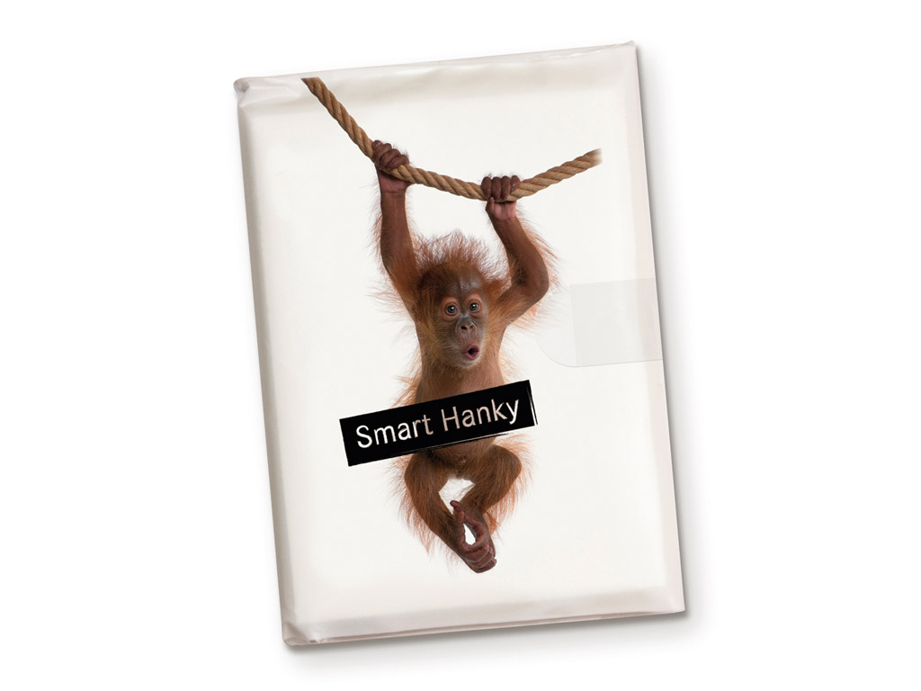 Papīra kabatlakatiņi Smart Hanky 10gab. 3-slāņu Monkey