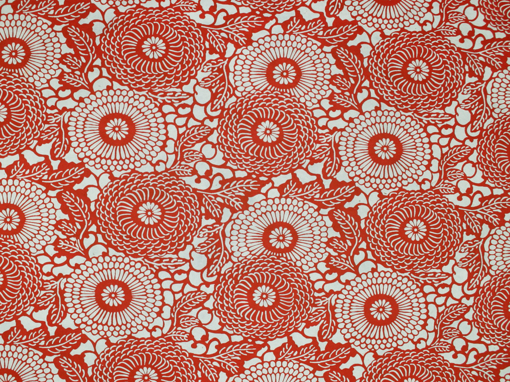 Nepalietiškas popierius 51x76cm Japanese Decor Red on Natural
