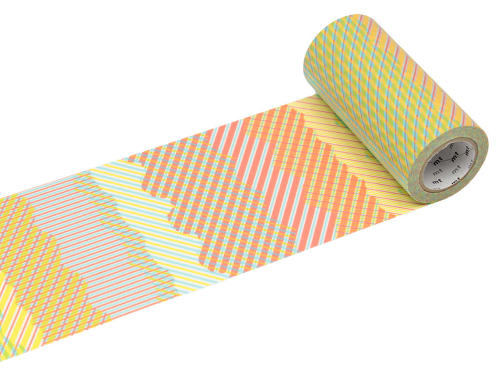 Masking tape mt casa 100mmx10m stripe-checked red