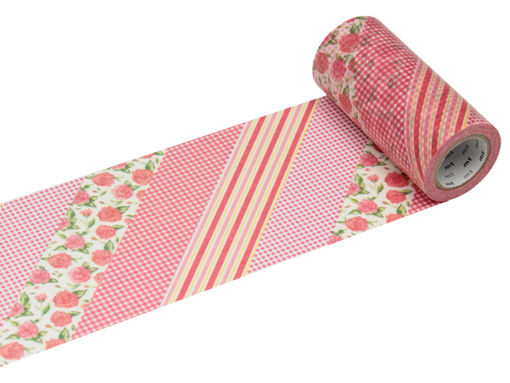 Masking tape mt casa 100mmx10m flower red