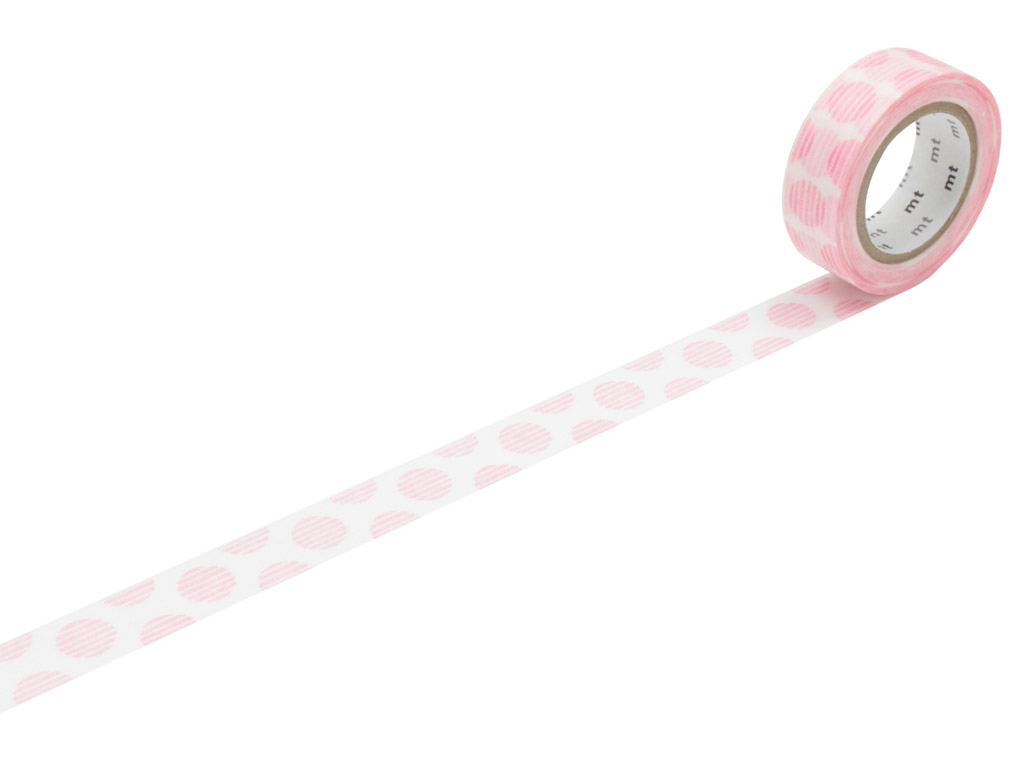 Washi dekoratyvi lipni juostelė mt 1P deco 15mmx10m script dot pink