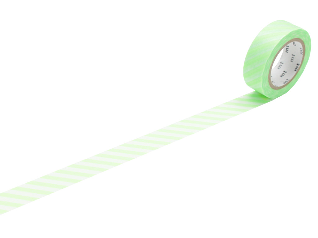 Washi dekoratyvi lipni juostelė mt 1P deco 15mmx10m stripe shocking green