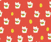 Popierius Origami Fun Net 15x15cm 10vnt. luck cat white on red