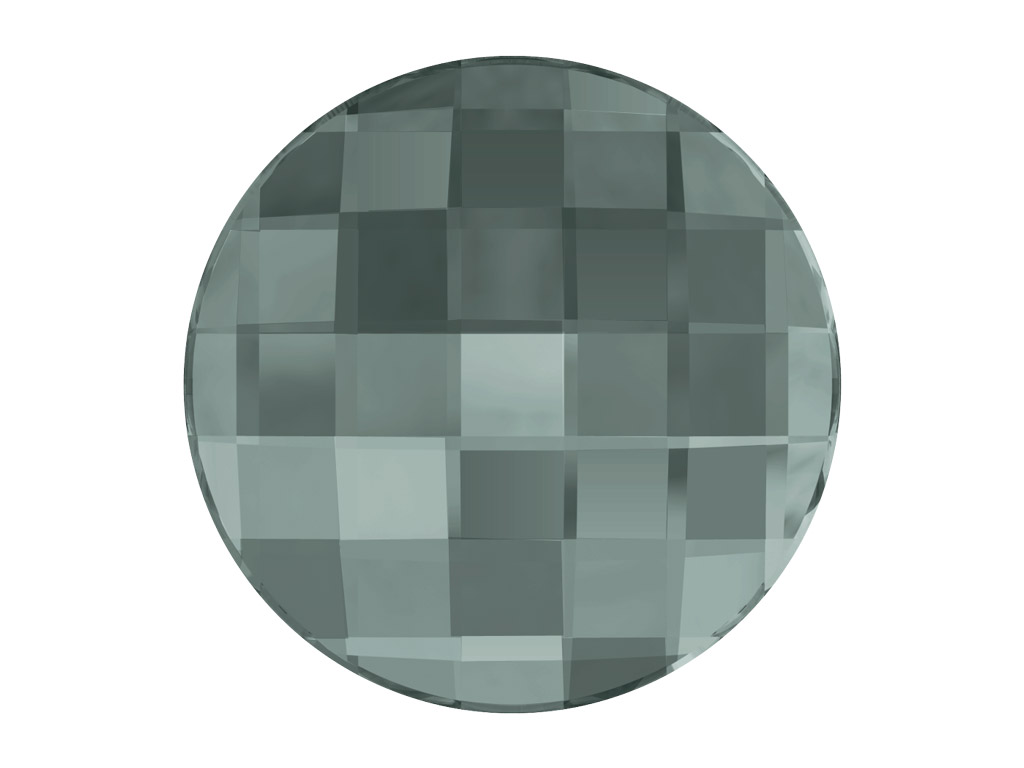 Crystal fancy stone Swarovski Flat Back No Hotfix round chessboard 2035 10mm 215 black diamond