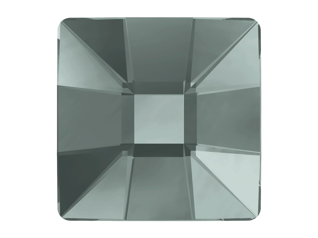 Krištolas Swarovski Flat Back Hotfix kvadratas 2483 10mm 215 black diamond
