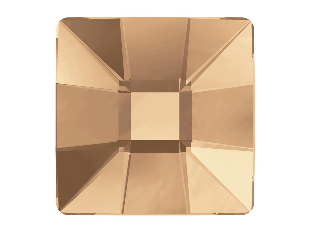 Krištolas Swarovski Flat Back Hotfix kvadratas 2483 10mm 001GSHA crystal golden shadow