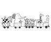 Spaudas Aladine traukinys su žvėreliais 3x9cm