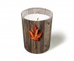 Candle with glass d=8.5cm h=10cm Lonely Leaf