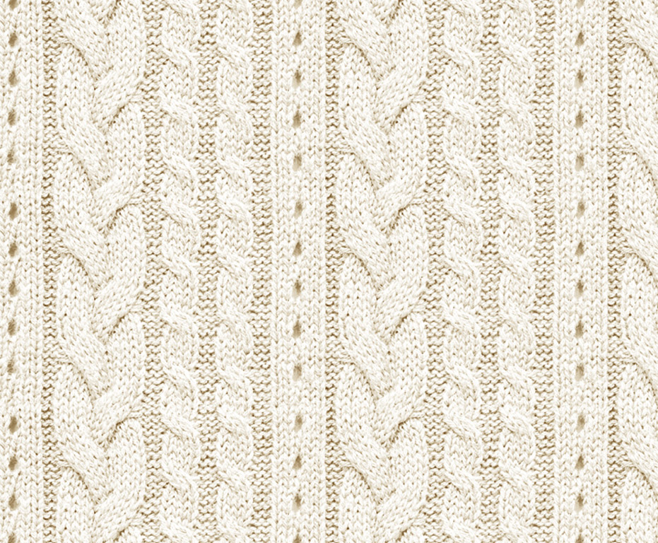 Kartonas su raštu Ursus 49.5x68cm/300g Knitting Pattern Cream