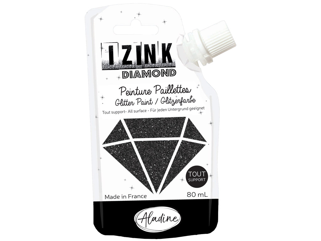 Glitter paint Aladine Izink Diamond 80ml black