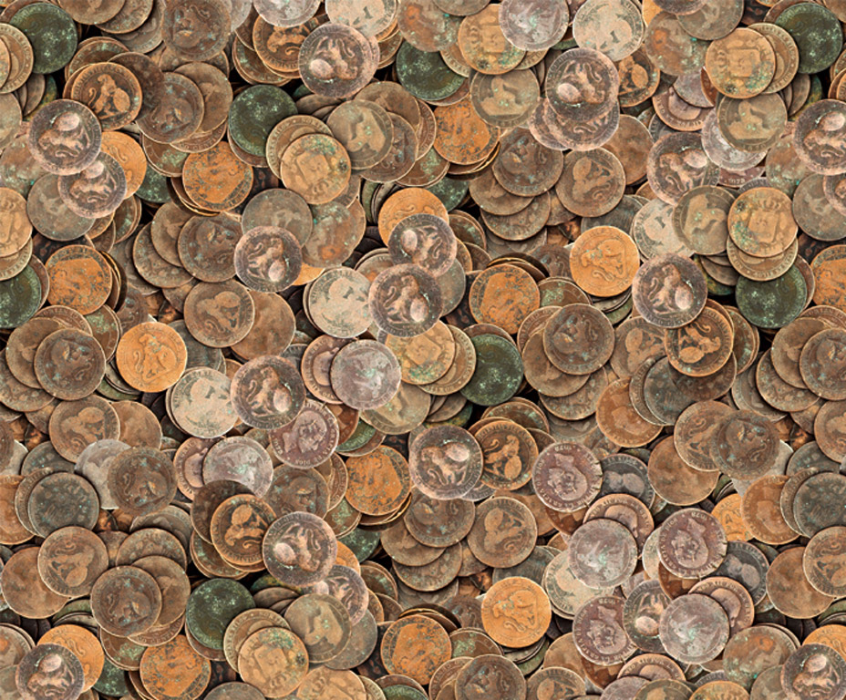 Kartonas su raštu Ursus 49.5x68cm/300g Coins