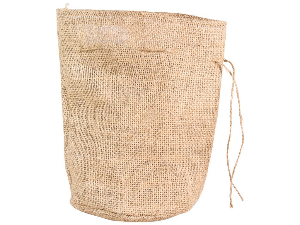 Jute bag Rayher with round bottom d=14cm h=21cm with cord