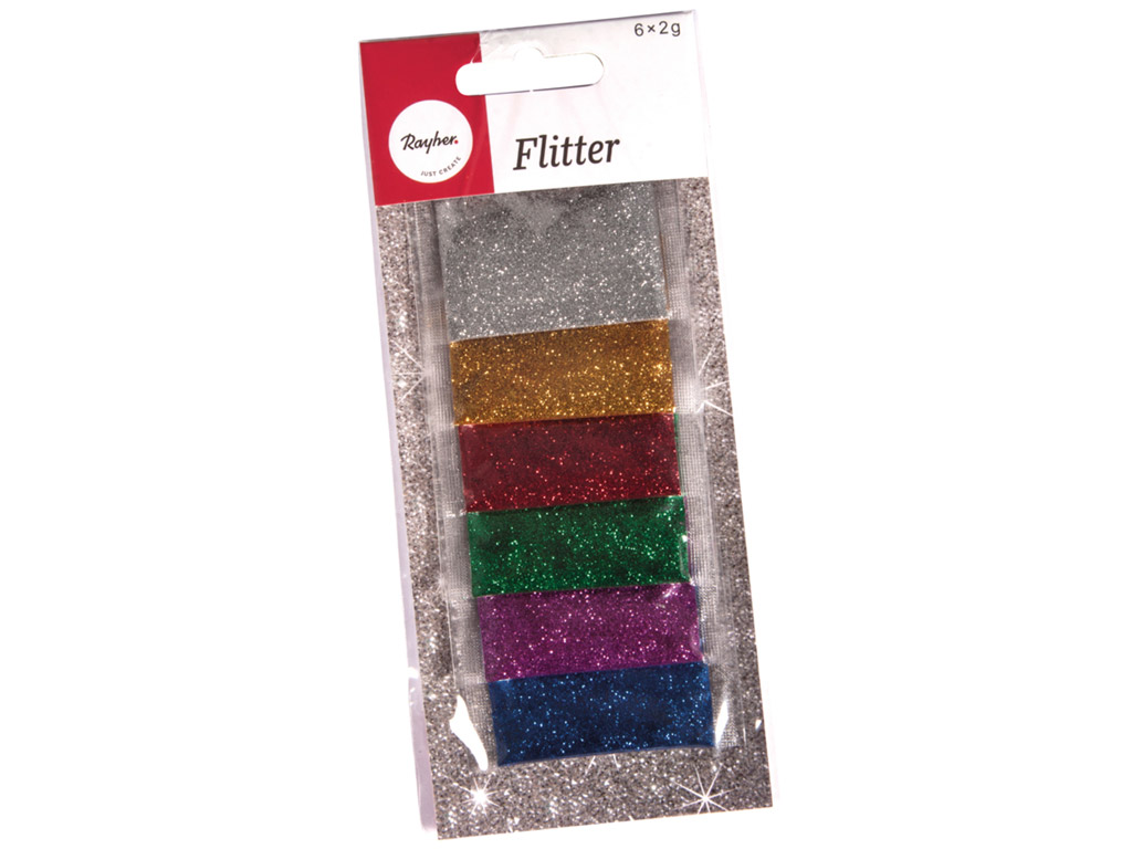 Glitter Rayher 6x2g 6 värvi assortii