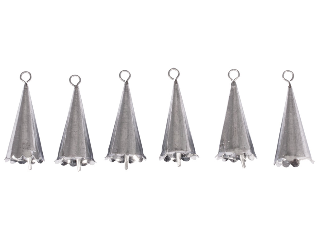 Metal bells Rayher 5x2cm silver 6pcs