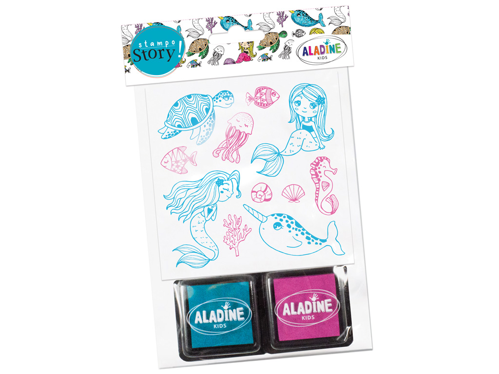 Stamp set Aladine Stampo Story 11pcs Sirene + 2 ink pads blister