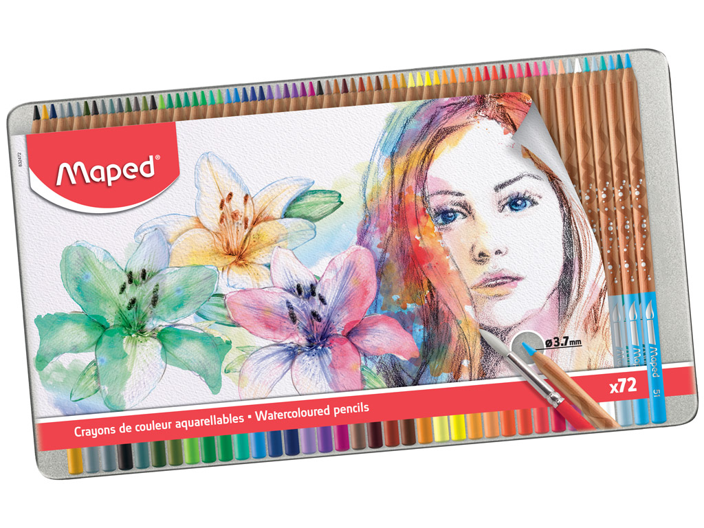 Watercolour pencils Maped Artist 72pcs metal box