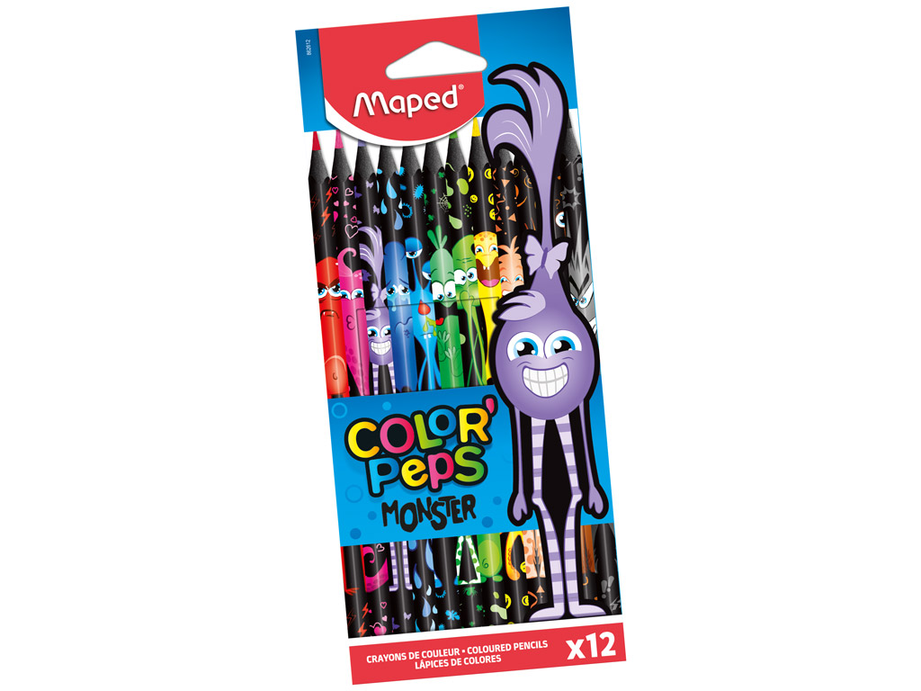Värvipliiats puiduvaba ColorPeps Monster 12tk