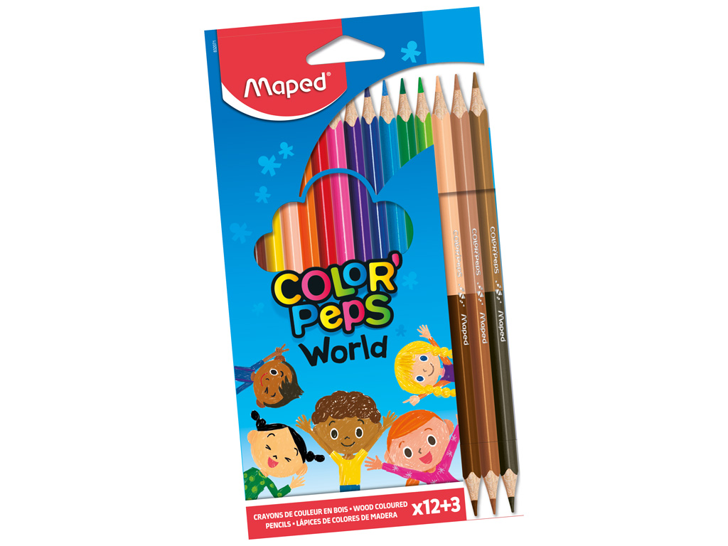 Colour pencils wood-free ColorPeps World 12pcs