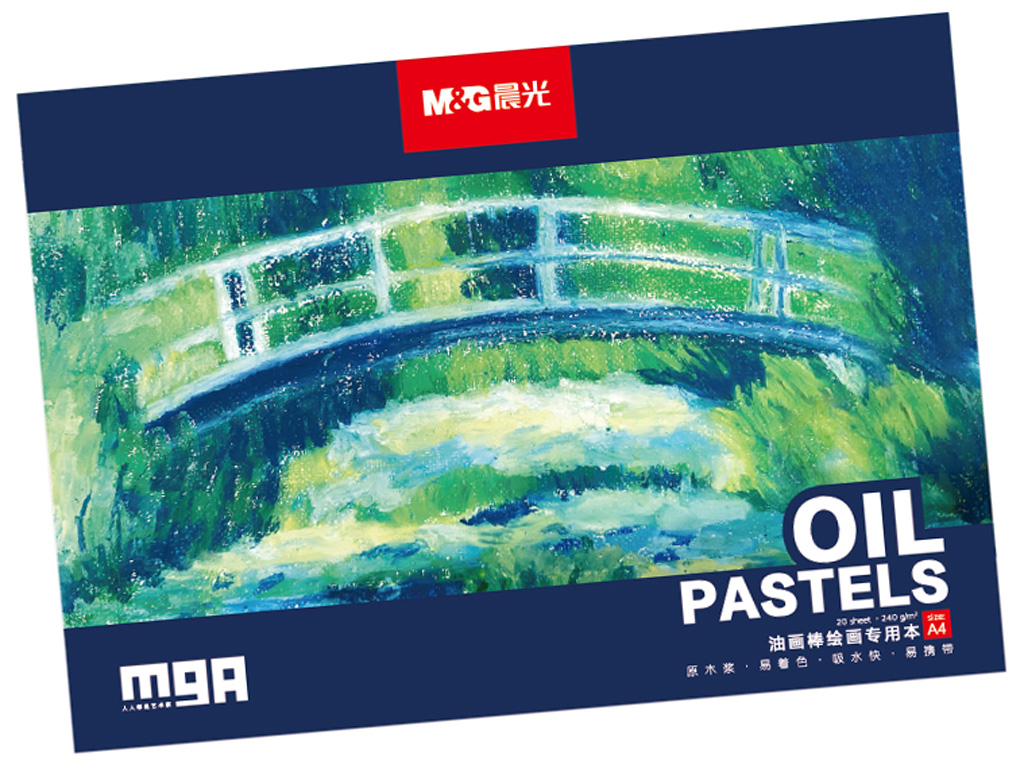 Bloknotas piešimui pastele M&G Arts Oil Pastels A4/240g 20 lapų