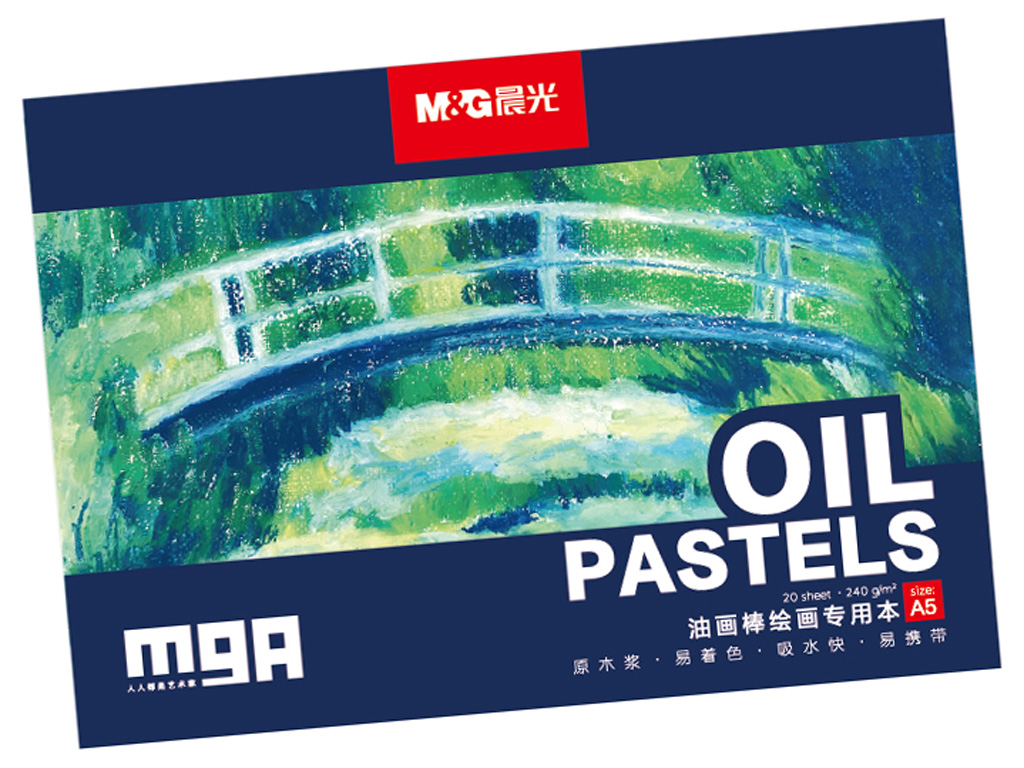 Bloknotas piešimui pastele M&G Arts Oil Pastels A5/240g 20 lapų