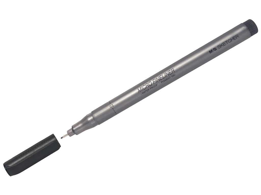 Tintes pildspalva fineliner M&G Sketcher 0.3 melna