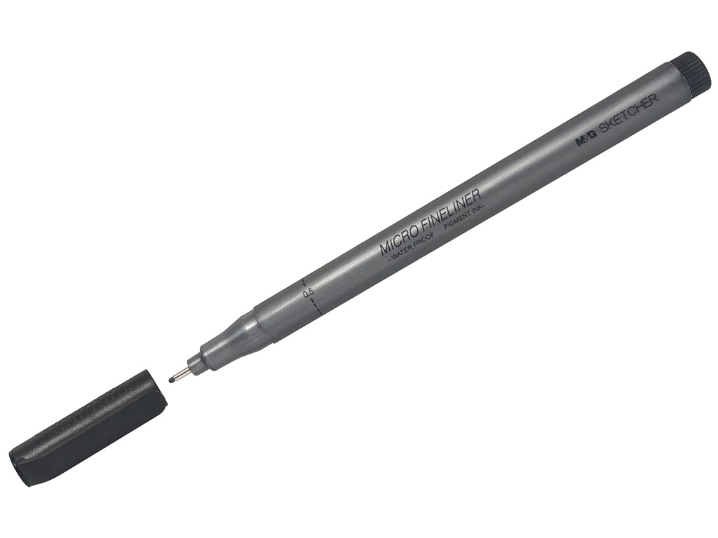 Tintes pildspalva fineliner M&G Sketcher 0.5 melna
