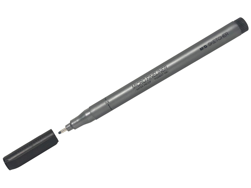 Tintes pildspalva fineliner M&G Sketcher 0.8 melna