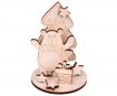 3D medinės figūrėlės Rayher meška su Kalėdų eglute 8.2x6cm 2vnt. 8 dalys