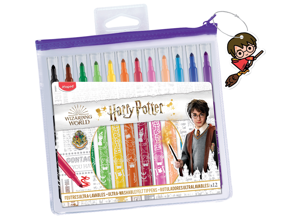 Felt pen Maped Long Life Harry Potter 12pcs in zipper bag