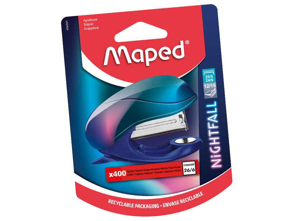 Segiklis Maped Nightfall Mini + 400 sąsagėlė blister.