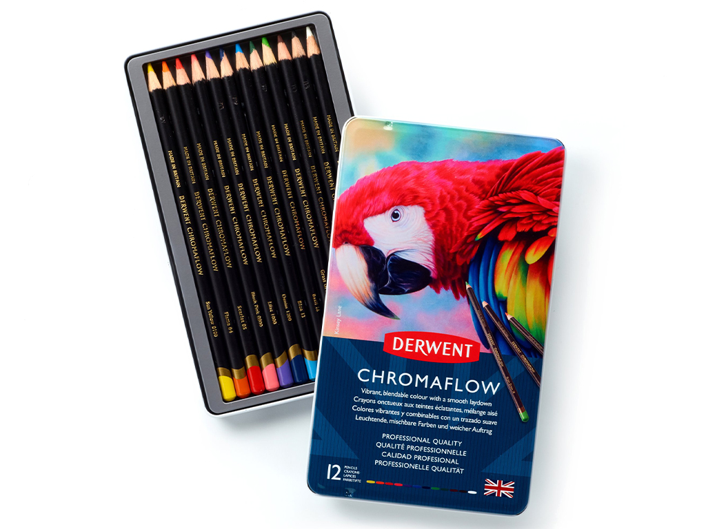 Colour pencil Derwent Chromaflow 12pcs metal box