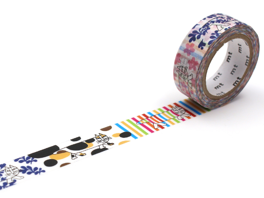 Washi dekoratyvi lipni juostelė mt Lisa Larson 15mmx7m mikey pattern