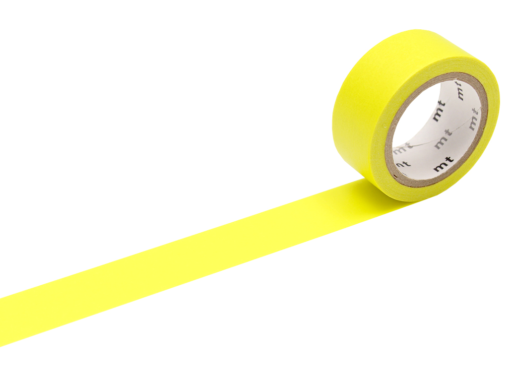 Washi dekoratyvi lipni juostelė mt fab 15mmx5m fluorescent yellow