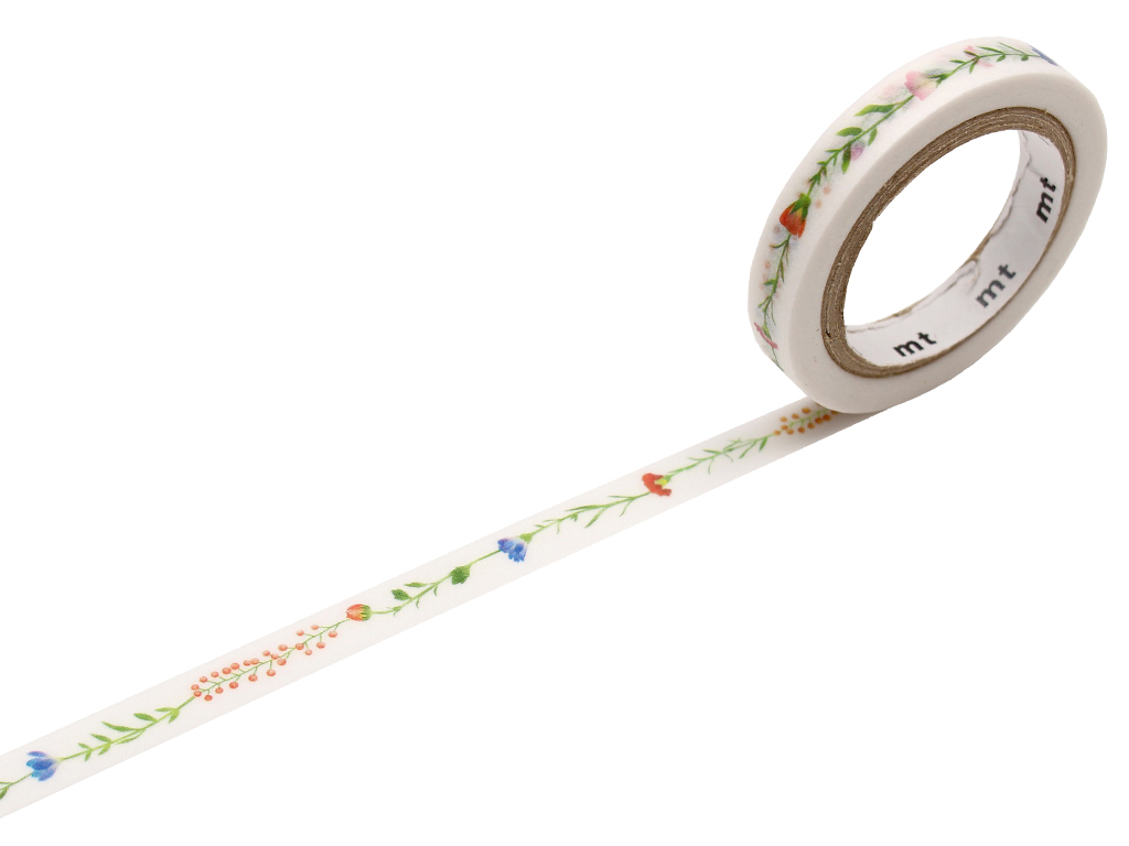 Washi dekoratyvi lipni juostelė mt ex 7mmx7m flower line