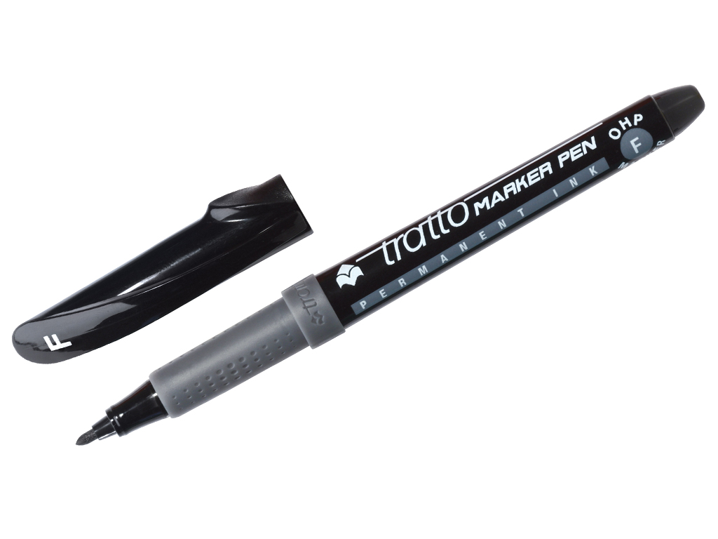 Permanentinis žymeklis Tratto Marker Pen OHP F juoda