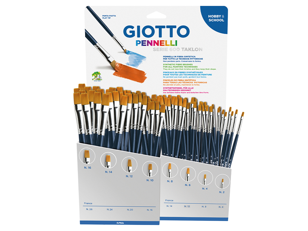 Brush Giotto 600 syntetic flat 96pcs display