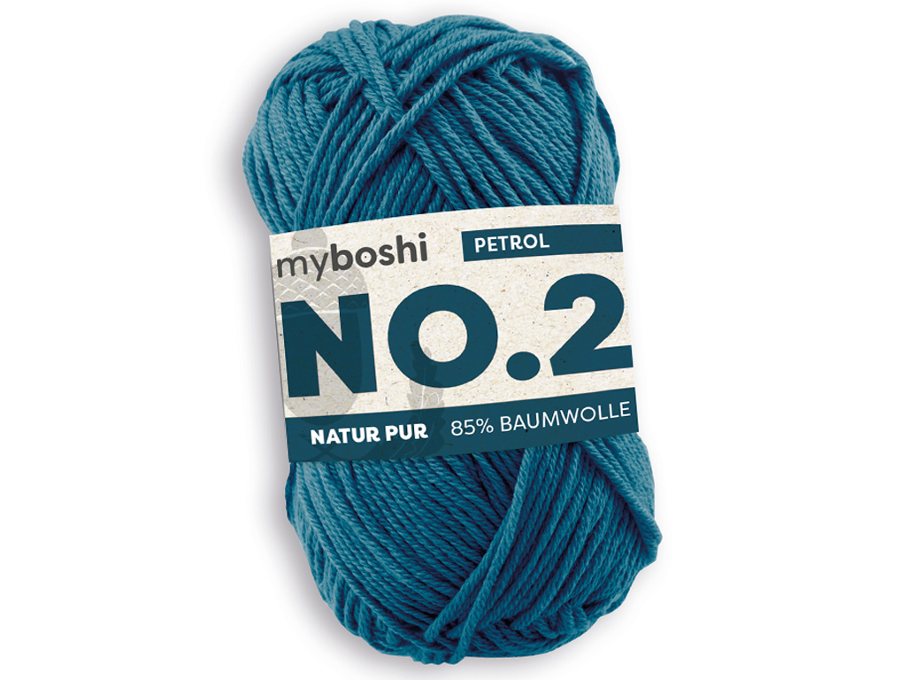 Yarn Myboshi No.2 85% cotton/15% kapoc 50g/100m petrol