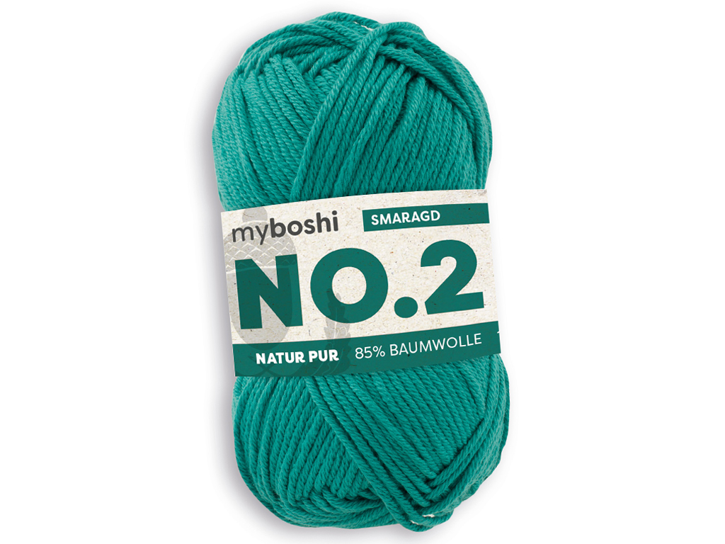 Yarn Myboshi No.2 85% cotton/15% kapoc 50g/100m emerald