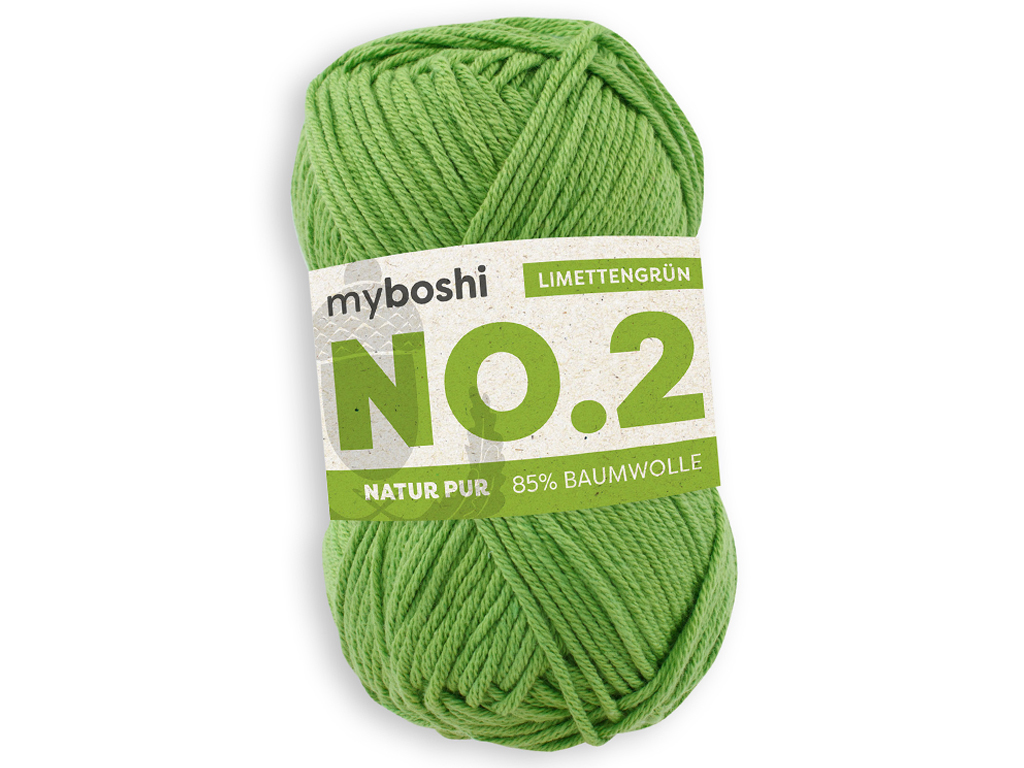 Yarn Myboshi No.2 85% cotton/15% kapoc 50g/100m lime