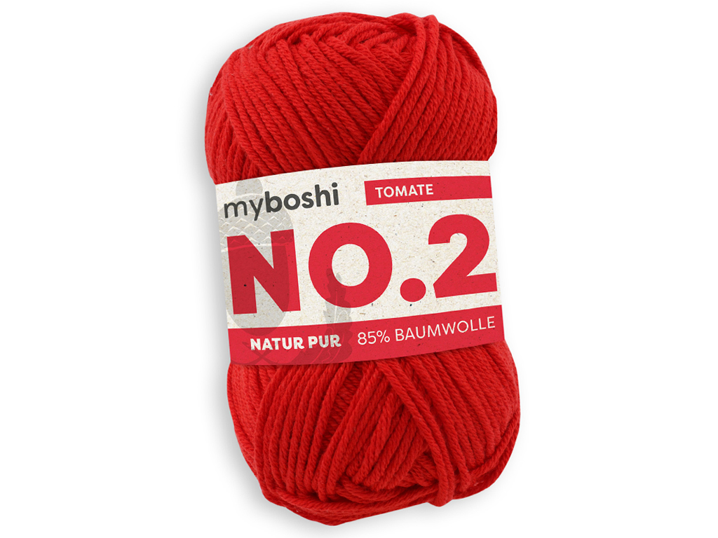 Yarn Myboshi No.2 85% cotton/15% kapoc 50g/100m tomato