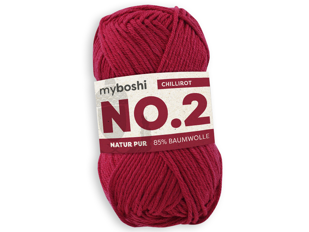 Yarn Myboshi No.2 85% cotton/15% kapoc 50g/100m chili-red