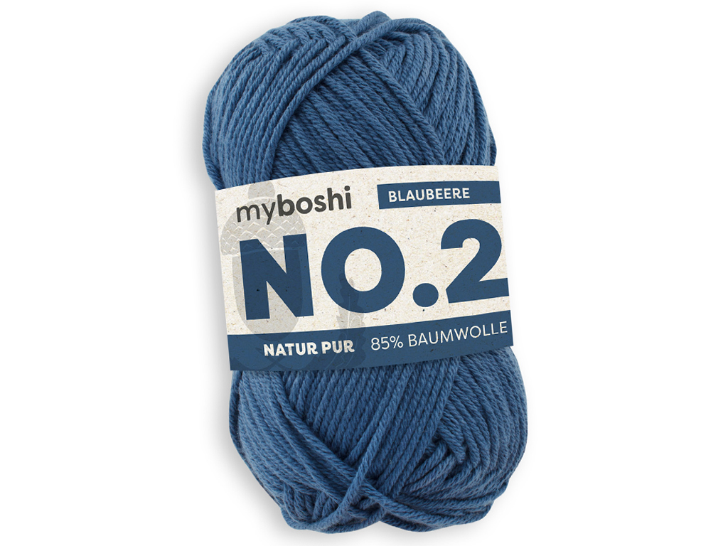 Lõng MyBoshi No.2 85% puuvill/15% kapok 50g/100m blueberry