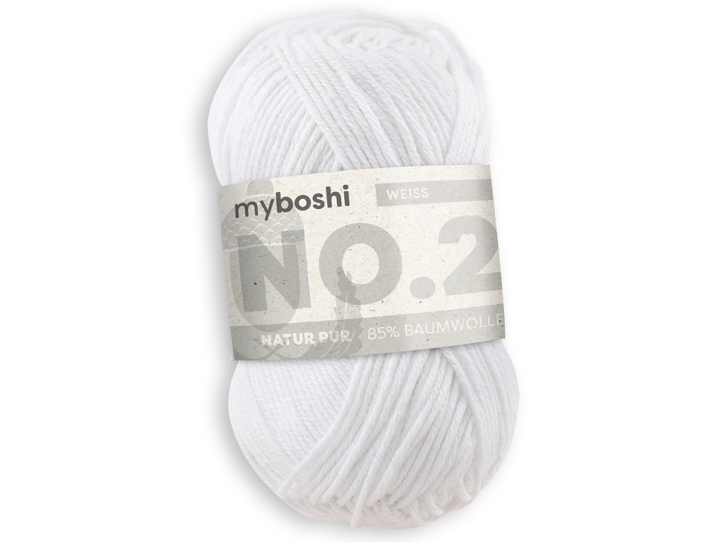 Yarn Myboshi No.2 85% cotton/15% kapoc 50g/100m white