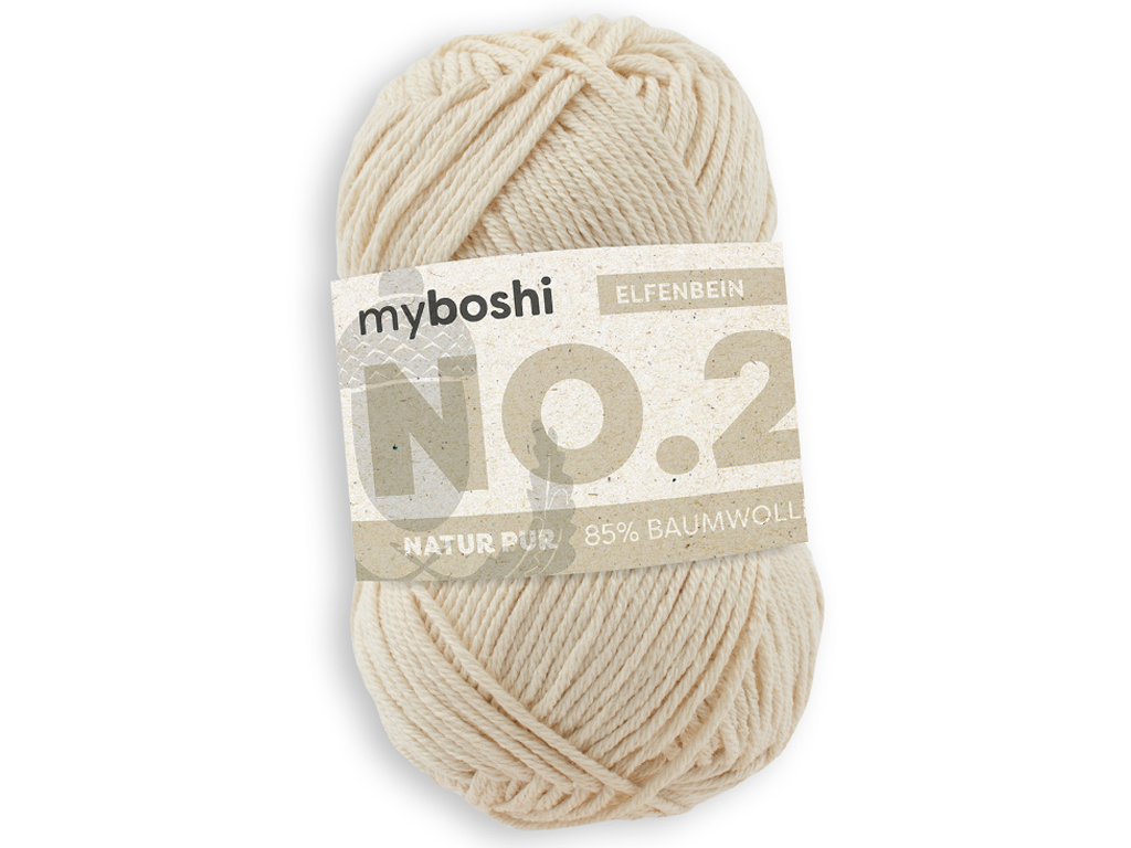 Yarn Myboshi No.2 85% cotton/15% kapoc 50g/100m ivory
