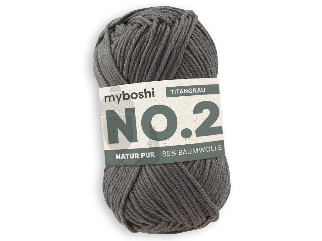 Yarn Myboshi No.2 85% cotton/15% kapoc 50g/100m titanium-grey