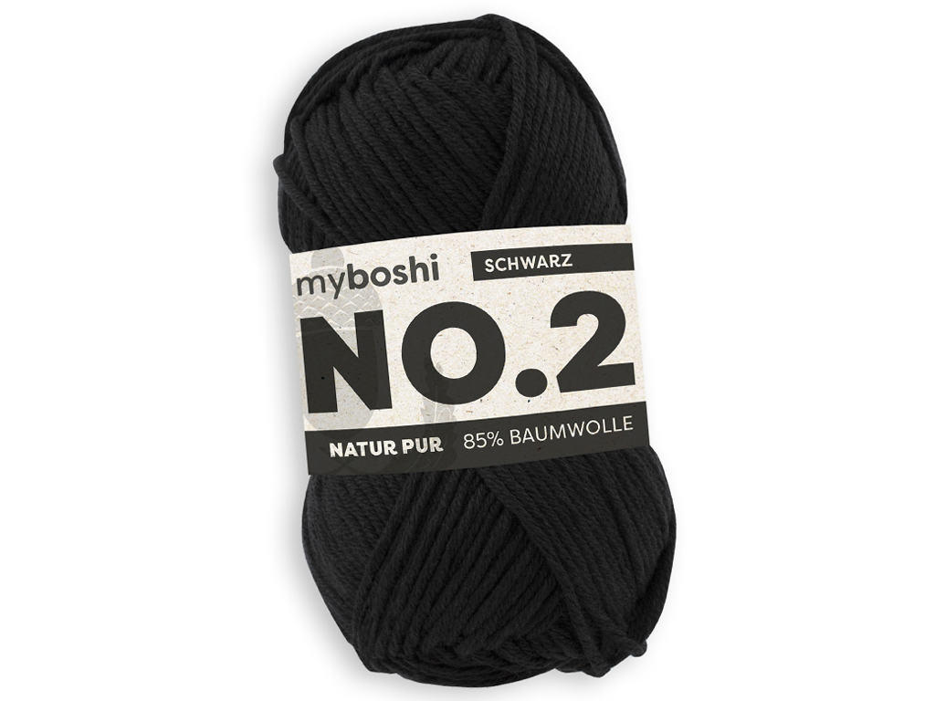 Yarn Myboshi No.2 85% cotton/15% kapoc 50g/100m black