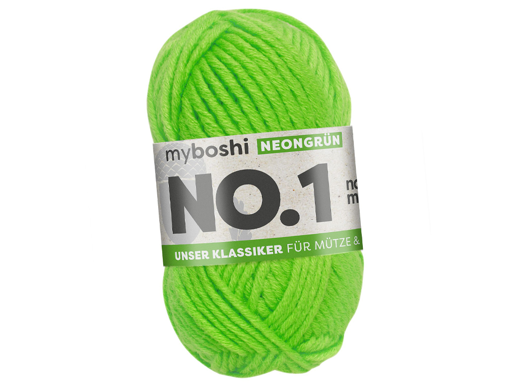 Dzija Myboshi No.1 70% poliakrila/30% merino 50g/55m neon green